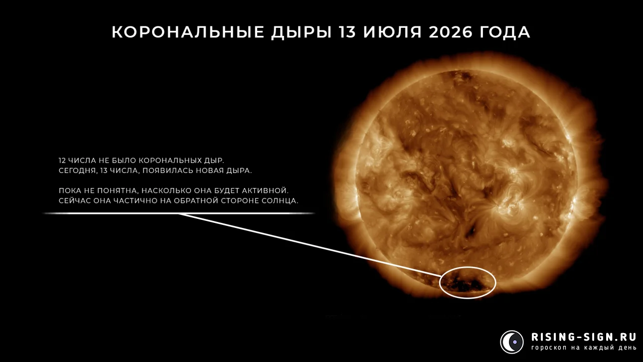 Изображение: корональные дыры 13 июля 2026 года