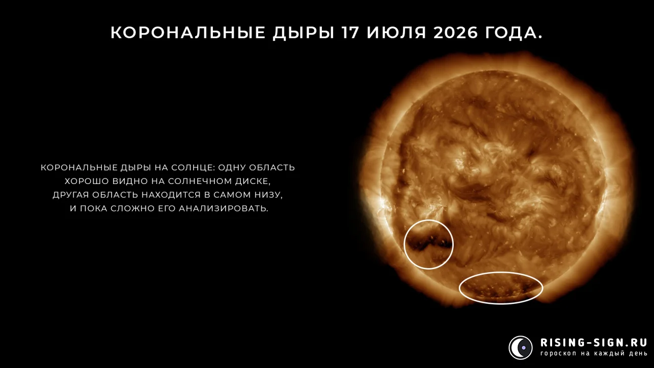 Изображение: корональные дыры 17 июля 2026 года.