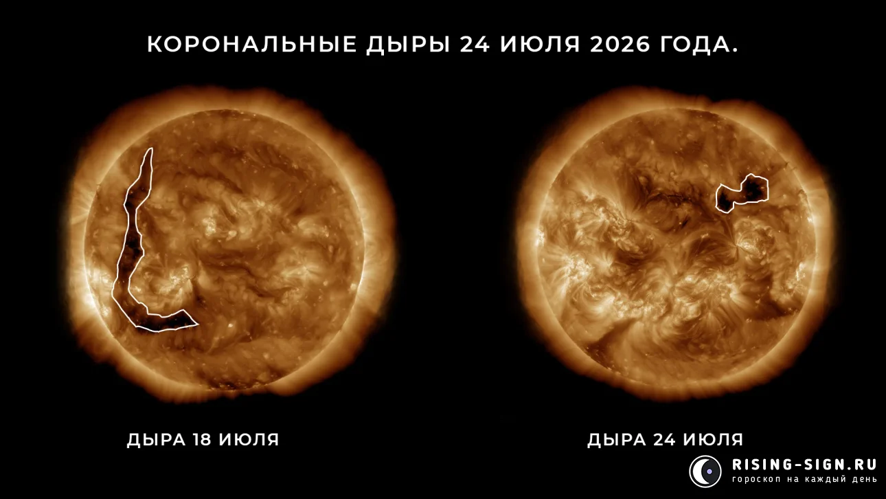 Изображение: корональные дыры 24 июля 2026 года